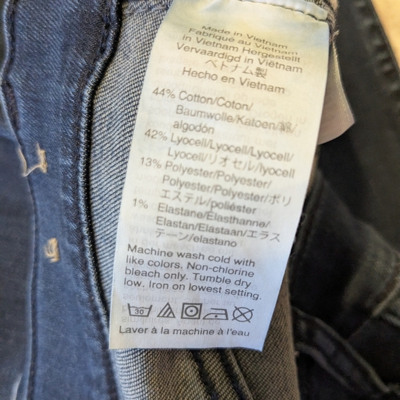 Madewell Stovepipe Jeans 27T 27 Tall Dark Wash Stretch 4 Straight Skinny High - Picture 8 of 12